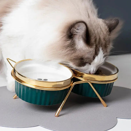 Gamelle Chat Surélevée avec Double Bols en Céramique Pour toi Mon chat