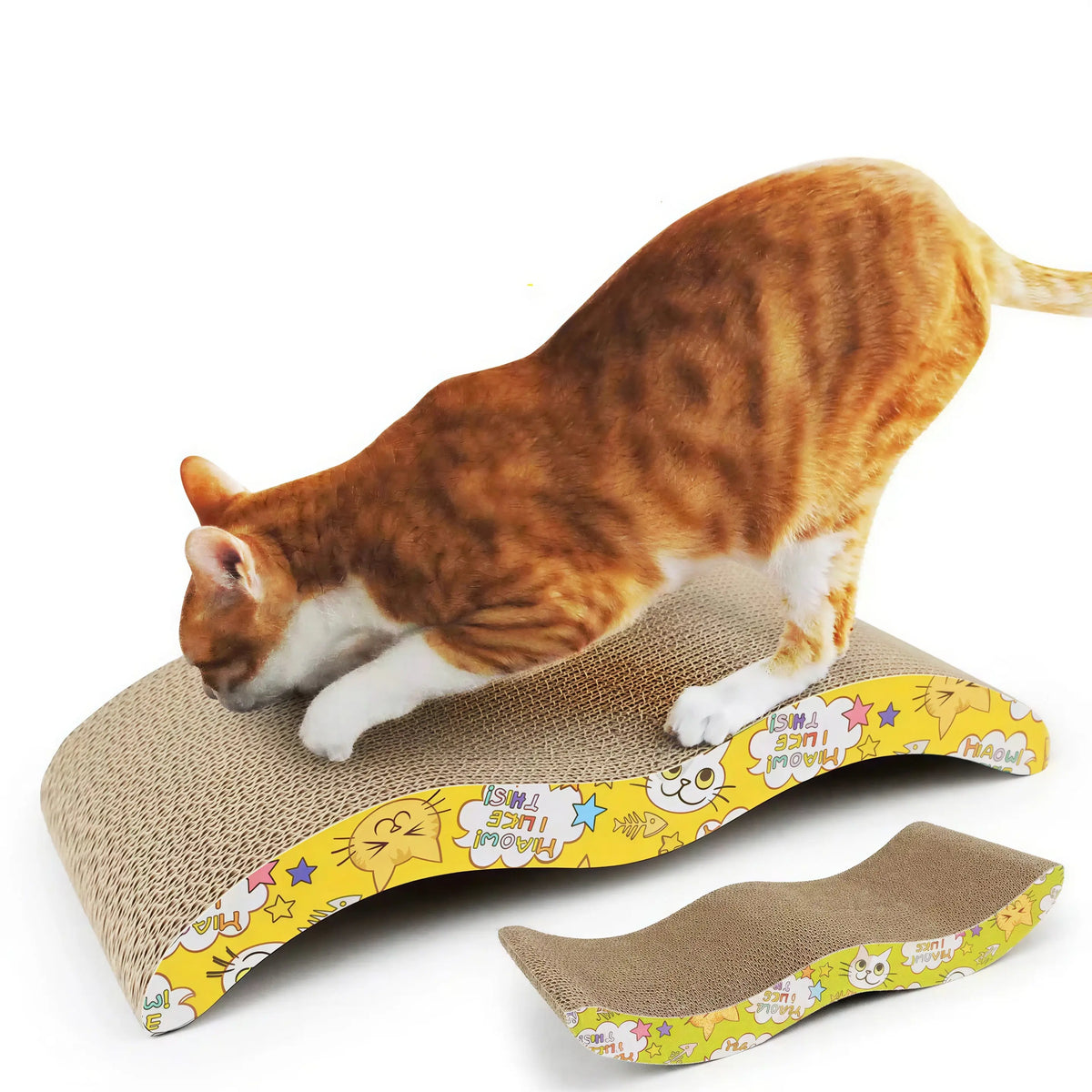 Griffoir Chat Ondulé en Carton XXL Pour toi Mon chat