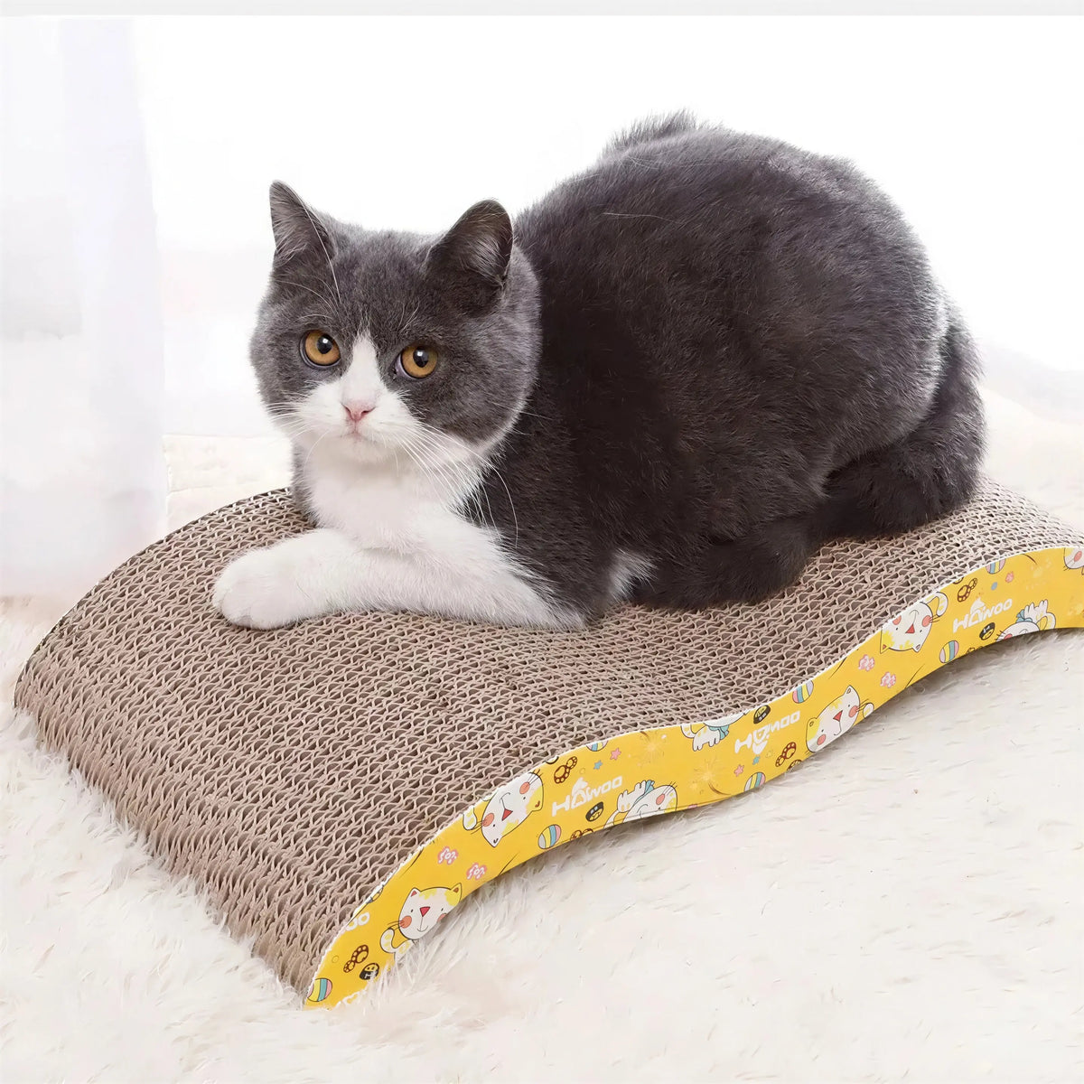 Griffoir Chat Ondulé en Carton XXL Pour toi Mon chat