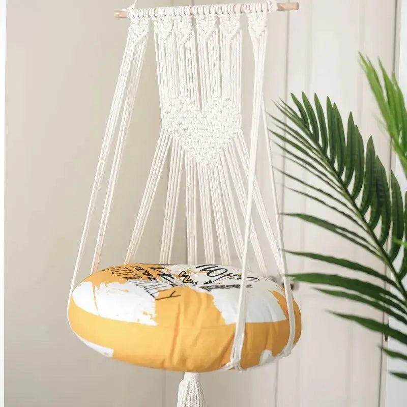 Hamac Pour Chat Blanc En Macramé Sans Coussin Pour toi Mon chat
