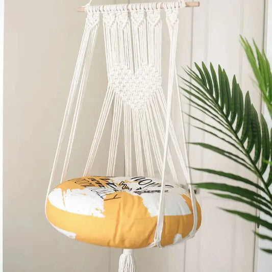 Hamac Pour Chat Blanc En Macramé Sans Coussin Pour toi Mon chat