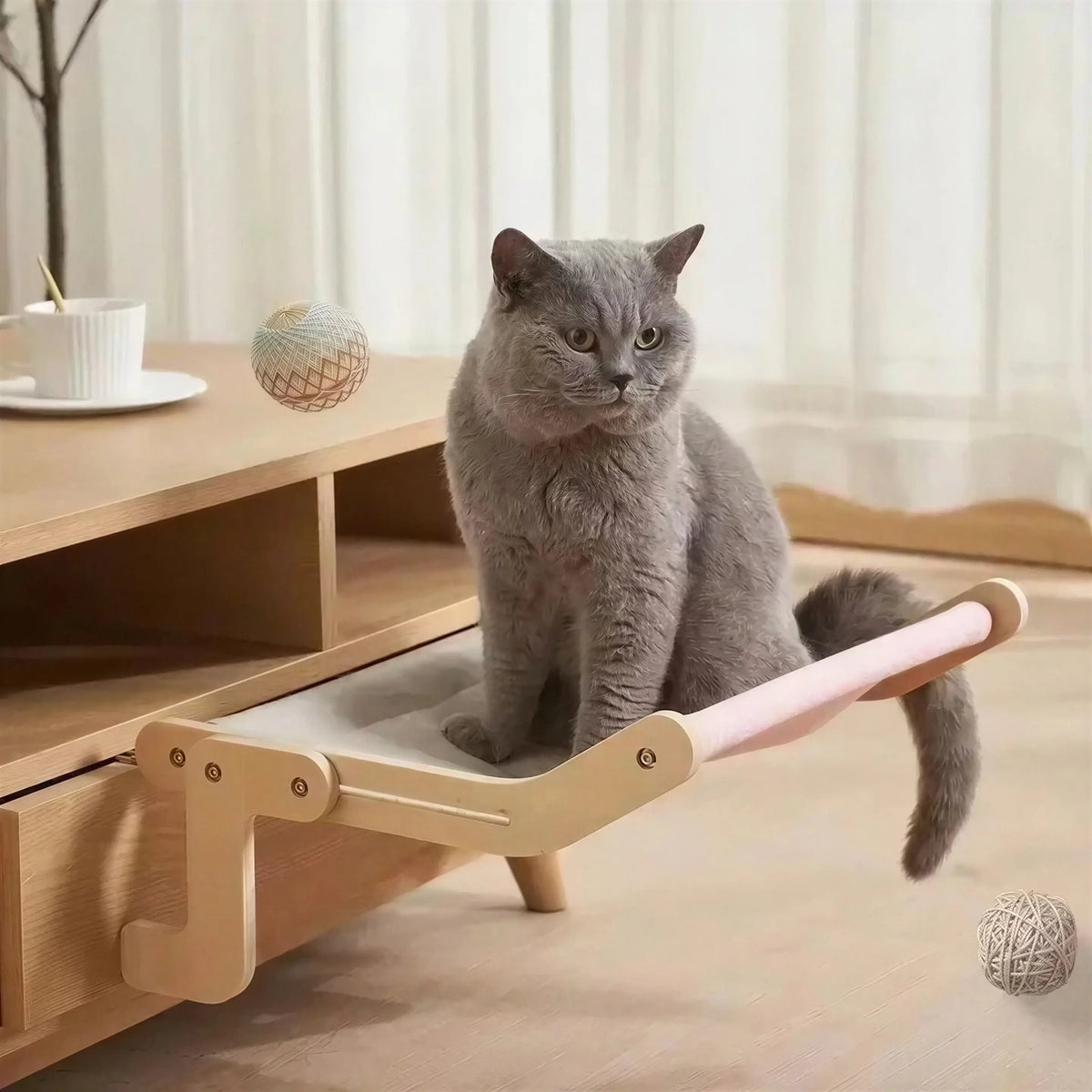 Hamac de Lit pour Chat à Fixation Bois Pour toi Mon chat