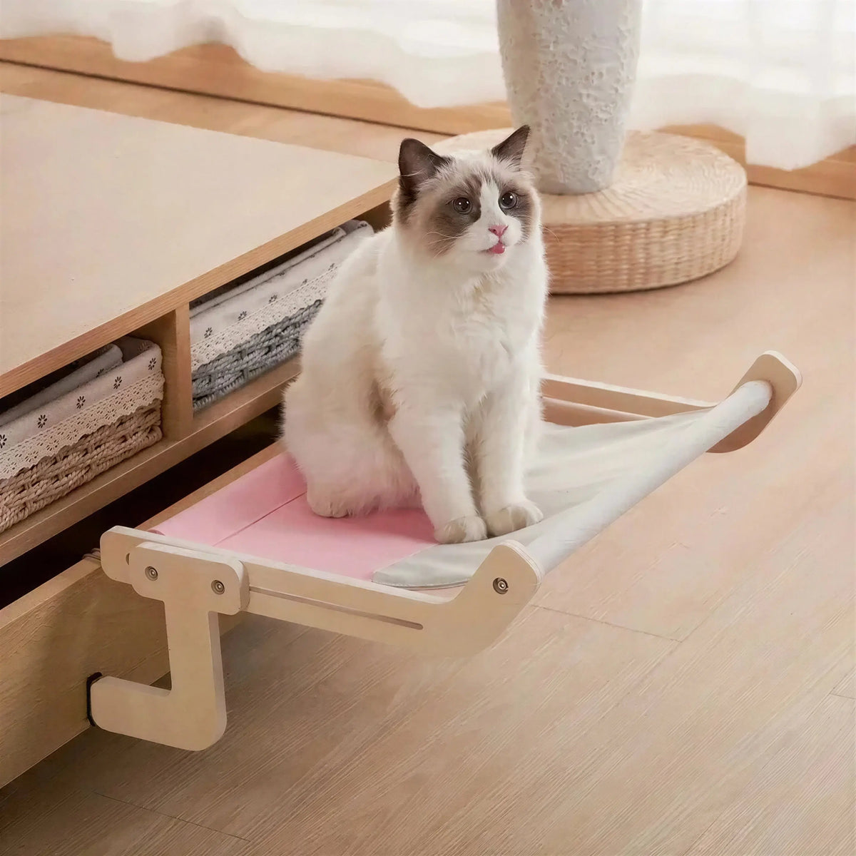 Hamac de Lit pour Chat à Fixation Bois Pour toi Mon chat