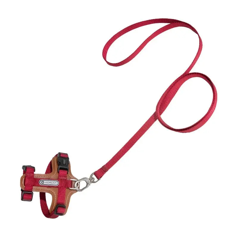 Harnais Chat Anti Fugue Léger et Réglable en Nylon et Cuir Pour toi Mon chat rouge sur fond blanc 2