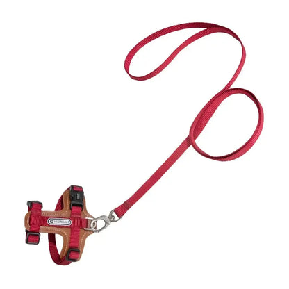 Harnais Chat Anti Fugue Léger et Réglable en Nylon et Cuir Pour toi Mon chat rouge sur fond blanc 2