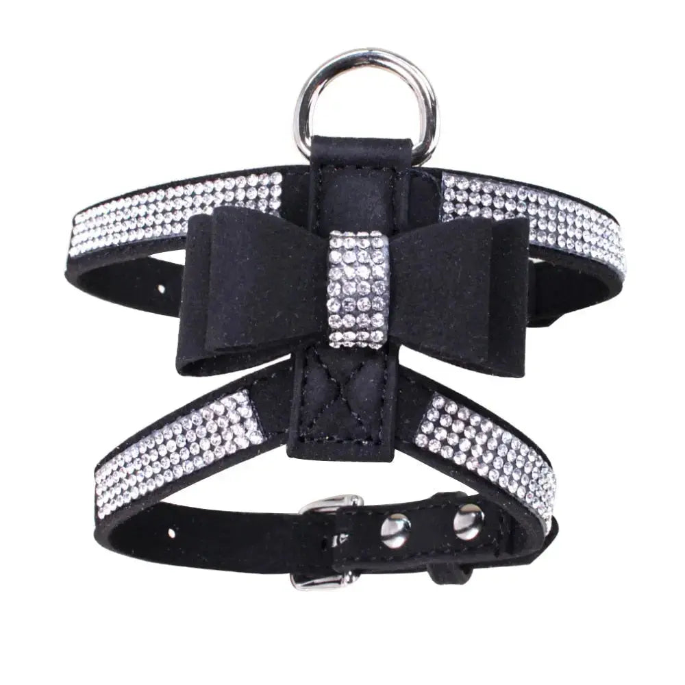Harnais de poitrine en strass avec nud de papillon pour chat Pour toi Mon chat