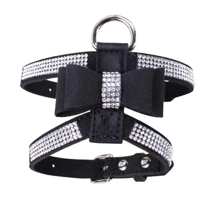 Harnais de poitrine en strass avec nud de papillon pour chat Pour toi Mon chat