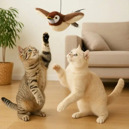 Jouet pour Chat Oiseau Battant des Ailes – Suspendu ou au Sol, Réaliste & Interactif Pour toi Mon chat
