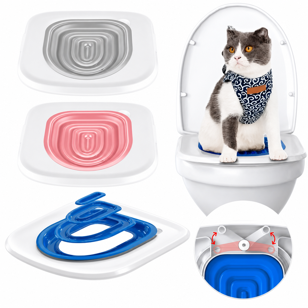 Toilettes d'entraînement réutilisables pour chat - Bleu