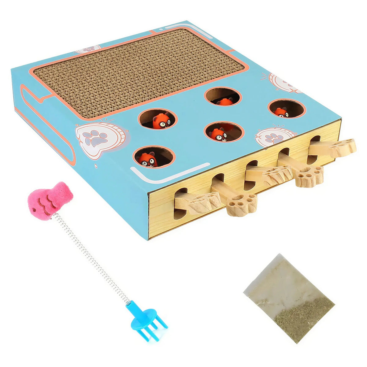 Jeu Interactif pour Chat en Bois à Trous Pour toi Mon chat