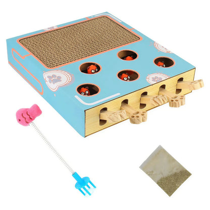 Jeu Interactif pour Chat en Bois à Trous Pour toi Mon chat