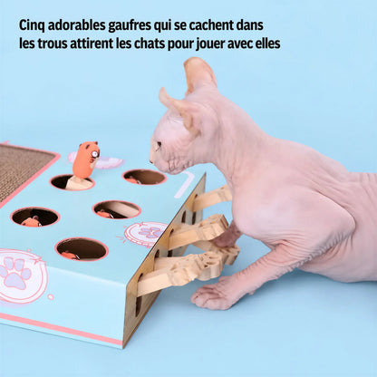 Jeu Interactif pour Chat en Bois à Trous Pour toi Mon chat