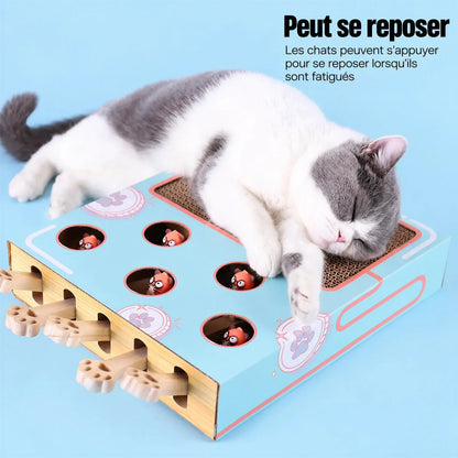 Jeu Interactif pour Chat en Bois à Trous Pour toi Mon chat