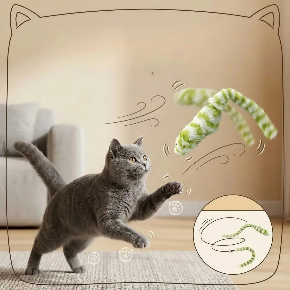 Jouet Souris en Peluche Interactive pour Chat Pour toi Mon chat