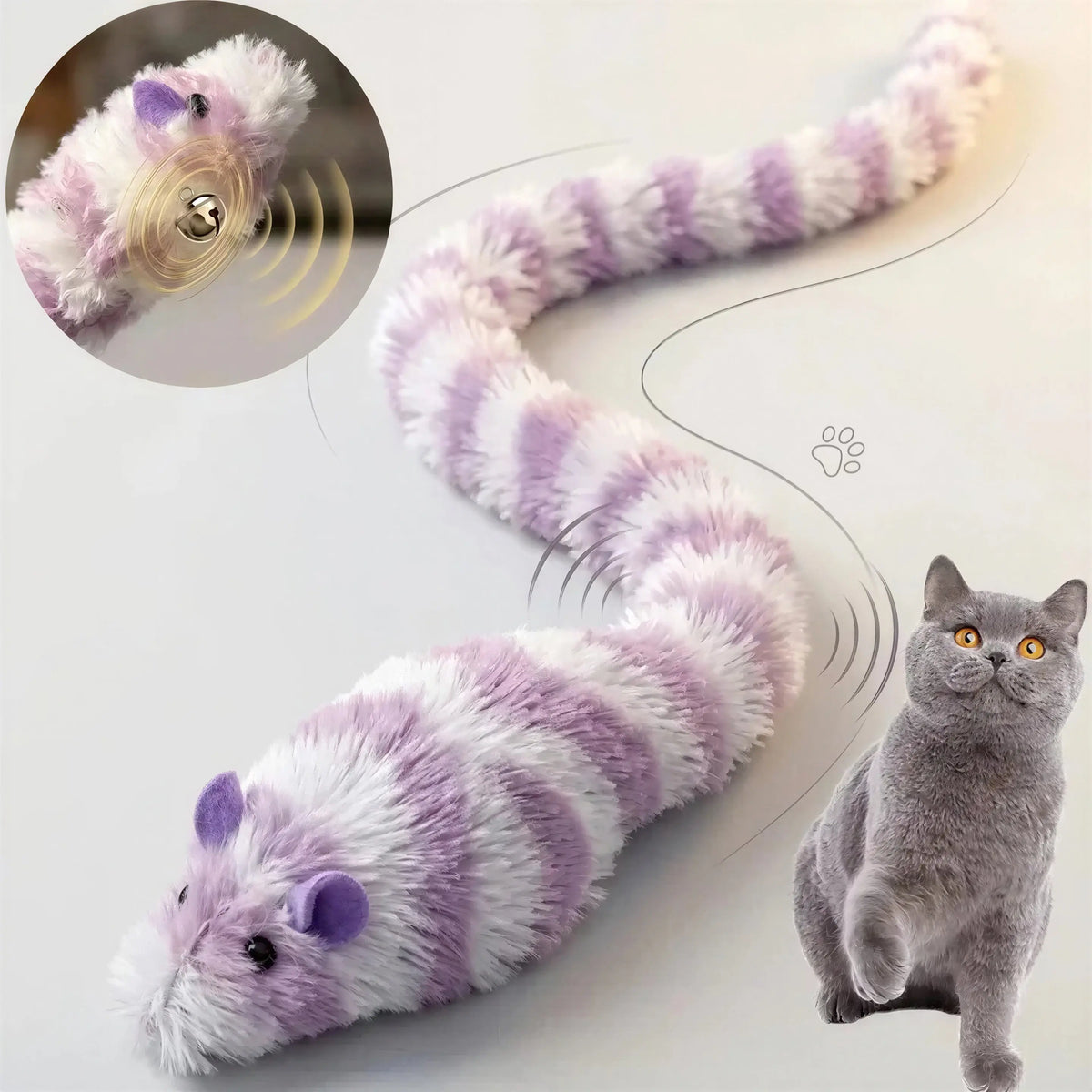 Jouet Souris en Peluche Interactive pour Chat Pour toi Mon chat