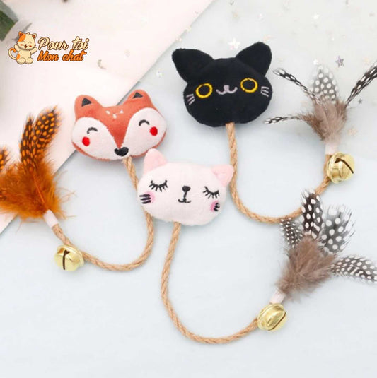 Jouet cloche en plumes pour chats Pour toi Mon chat