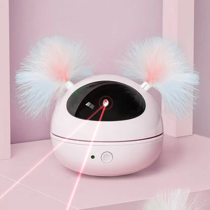 Jouet rotatif électrique lumineux à laser avec plumes pour chat Pour toi Mon chat