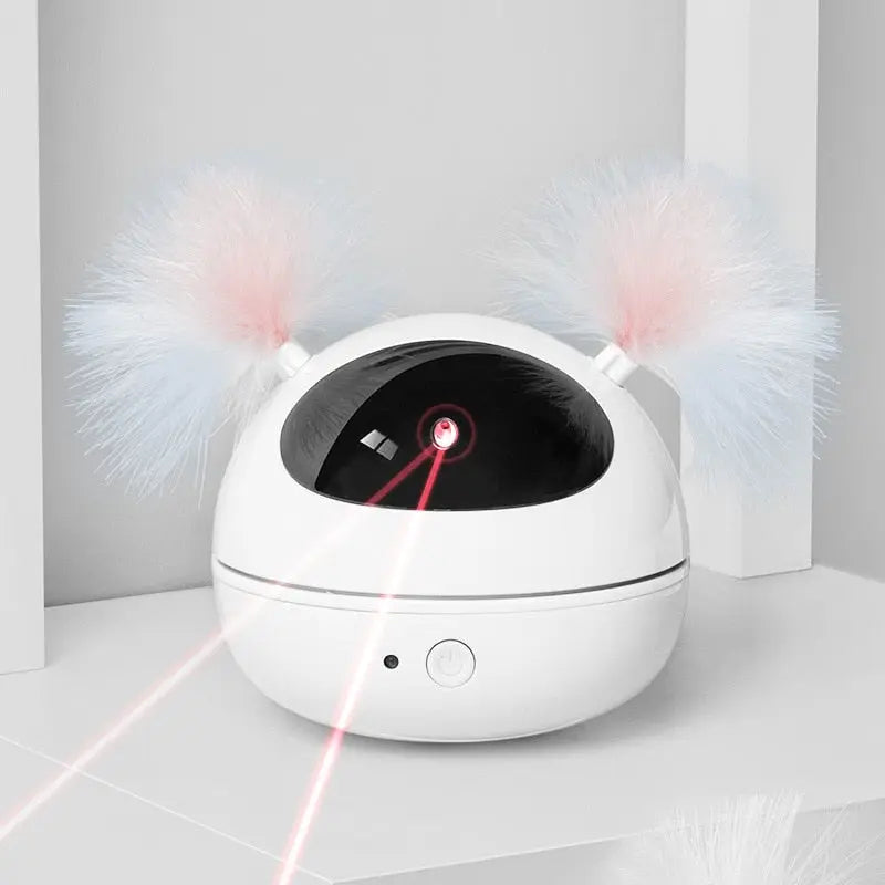 Jouet rotatif électrique lumineux à laser avec plumes pour chat Pour toi Mon chat