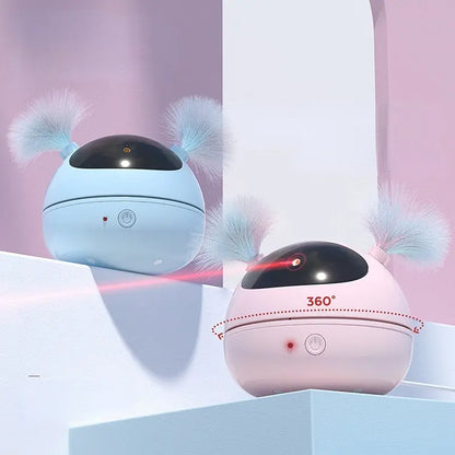 Jouet rotatif électrique lumineux à laser avec plumes pour chat Pour toi Mon chat