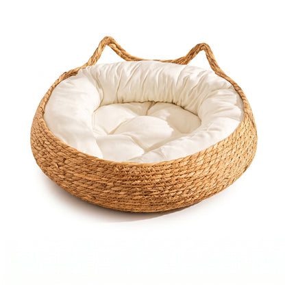 Coussin Chat Rond En Rotin Avec Des Oreilles De Chat Pour toi Mon chat