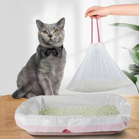 Lot de sept sacs à ordures en sable élastiques pour chats Pour toi Mon chat