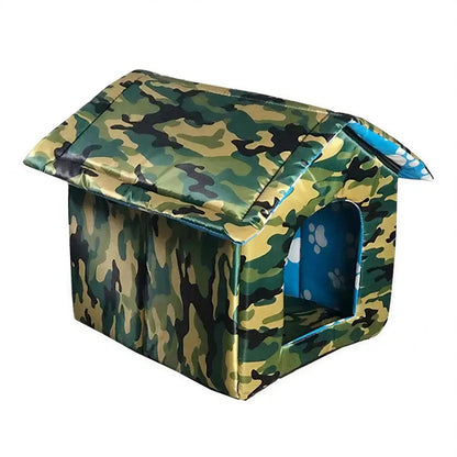 Cabane pour Chat Extérieur Style Maison avec Imprimé Camouflage - vue 3
