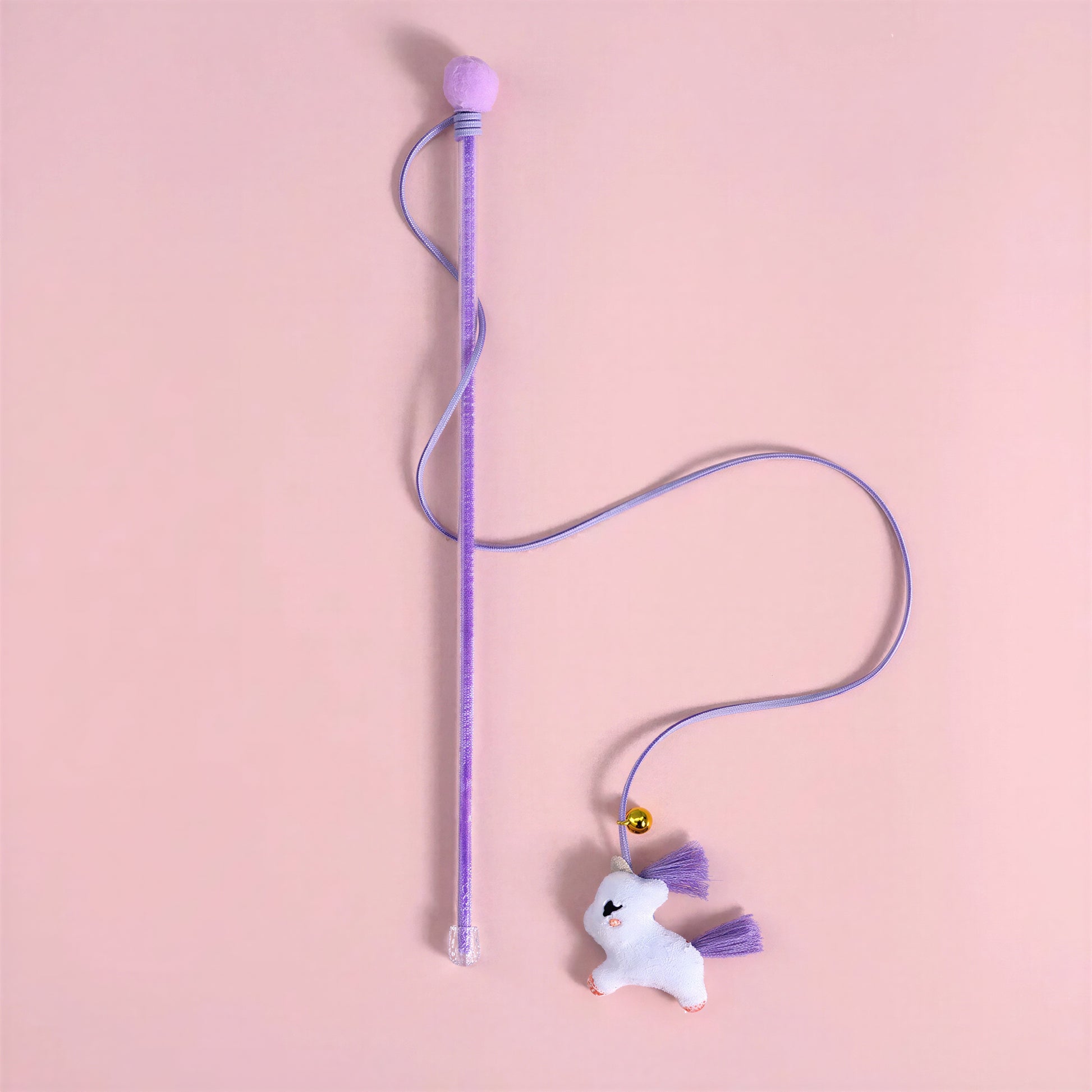 Tige de jeu avec pendentif en peluche et cloche pour chat - vue 2