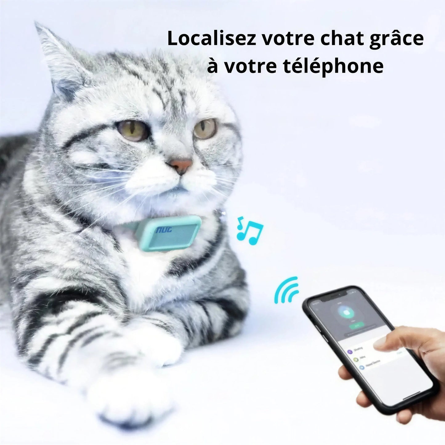 Mini Traceur GPS avec Collier pour Chat Pour toi Mon chat