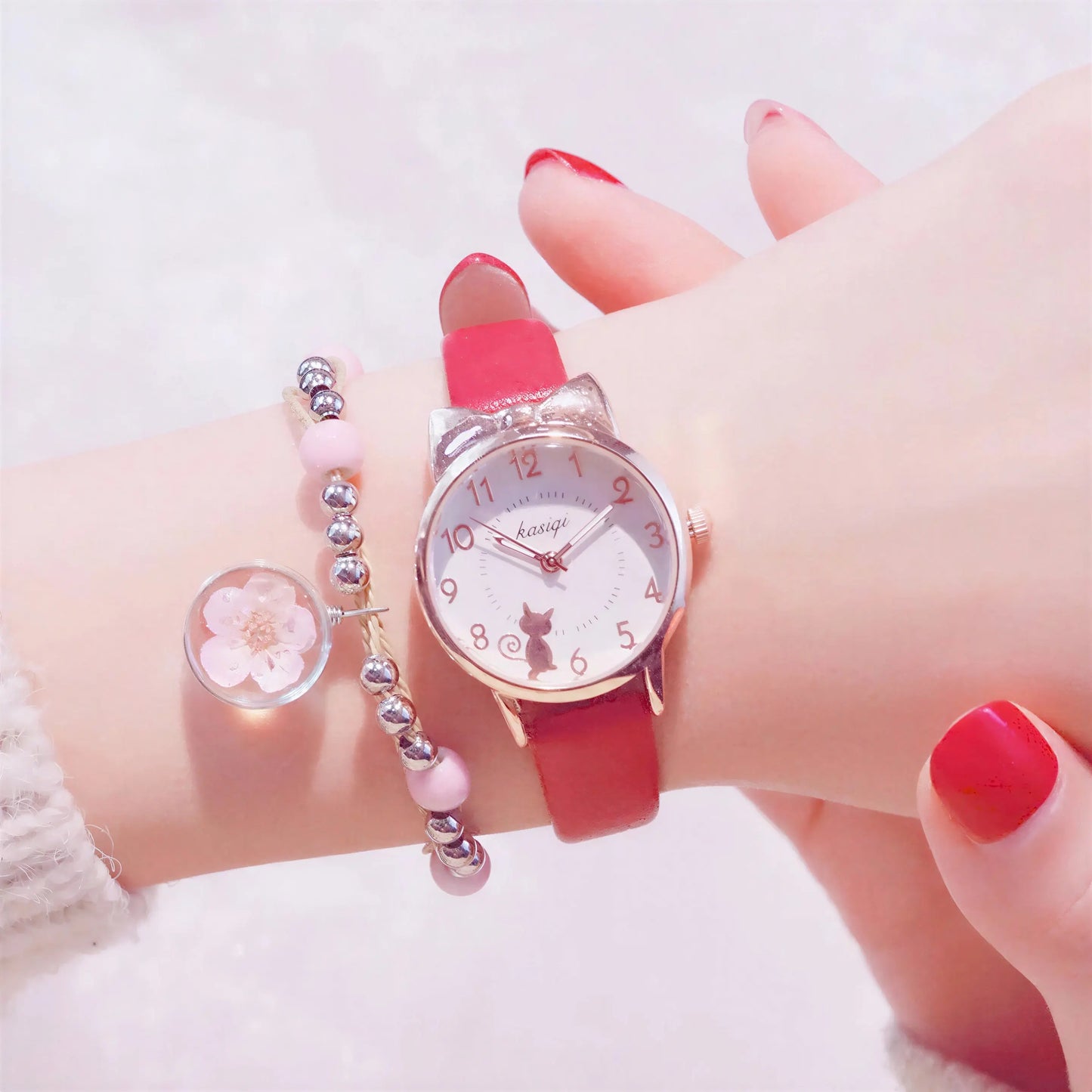 Montre à quartz avec oreilles de chat pour fille Pour toi Mon chat