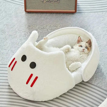 Niche pour Chat Blanche Design de Pantoufle Pour toi Mon chat