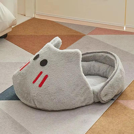 Niche pour Chat Grise Design de Pantoufle Pour toi Mon chat