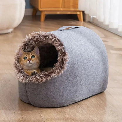 Niche pour chat en peluche chaude et douce Pour toi Mon chat