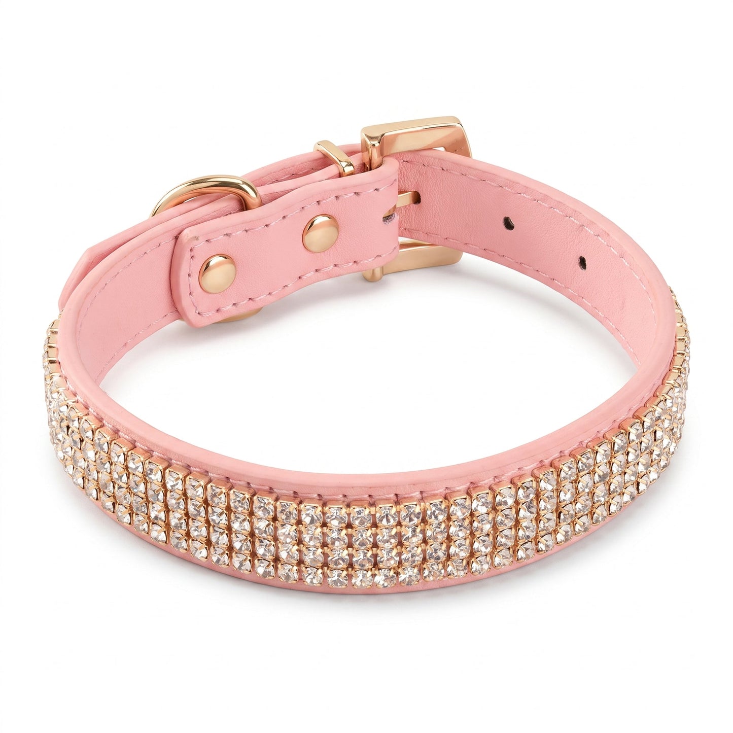 Collier de laisse en strass et faux cuir pour chat Pour toi Mon chat
