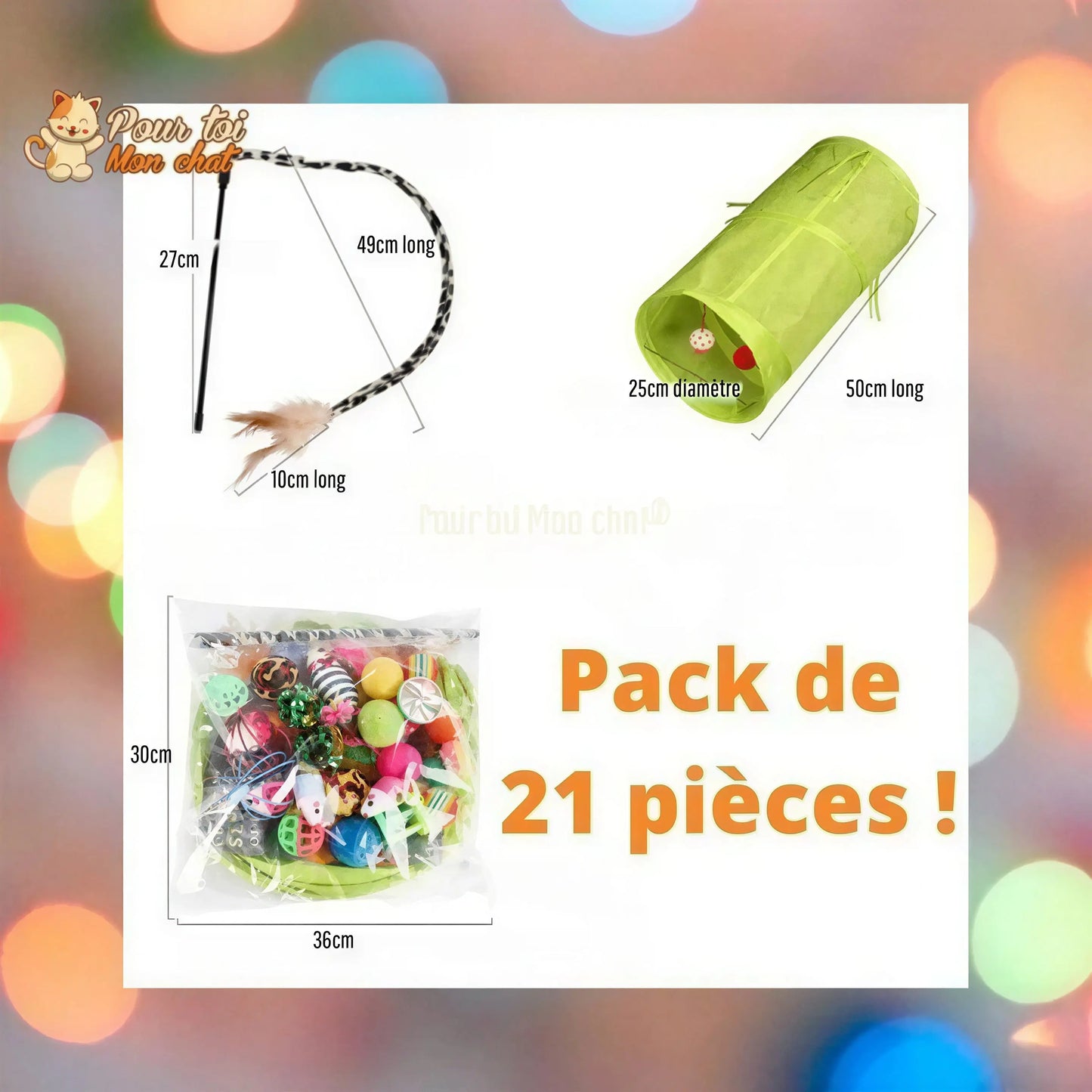 Pack de jouets divers et rigolos pour chat - TousmesJouets4Cat™ Pour toi Mon chat