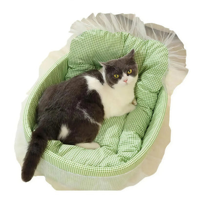 Panier Chat Douillet à Bordure Tulle Pour toi Mon chat