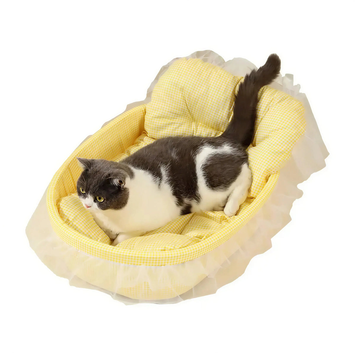 Panier Chat Douillet à Bordure Tulle Pour toi Mon chat