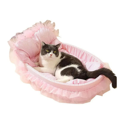 Panier Chat Douillet à Bordure Tulle Pour toi Mon chat