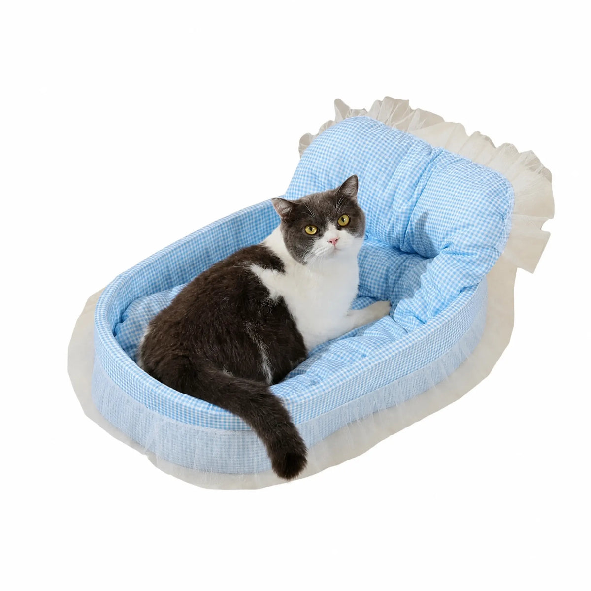 Panier Chat Douillet à Bordure Tulle Pour toi Mon chat