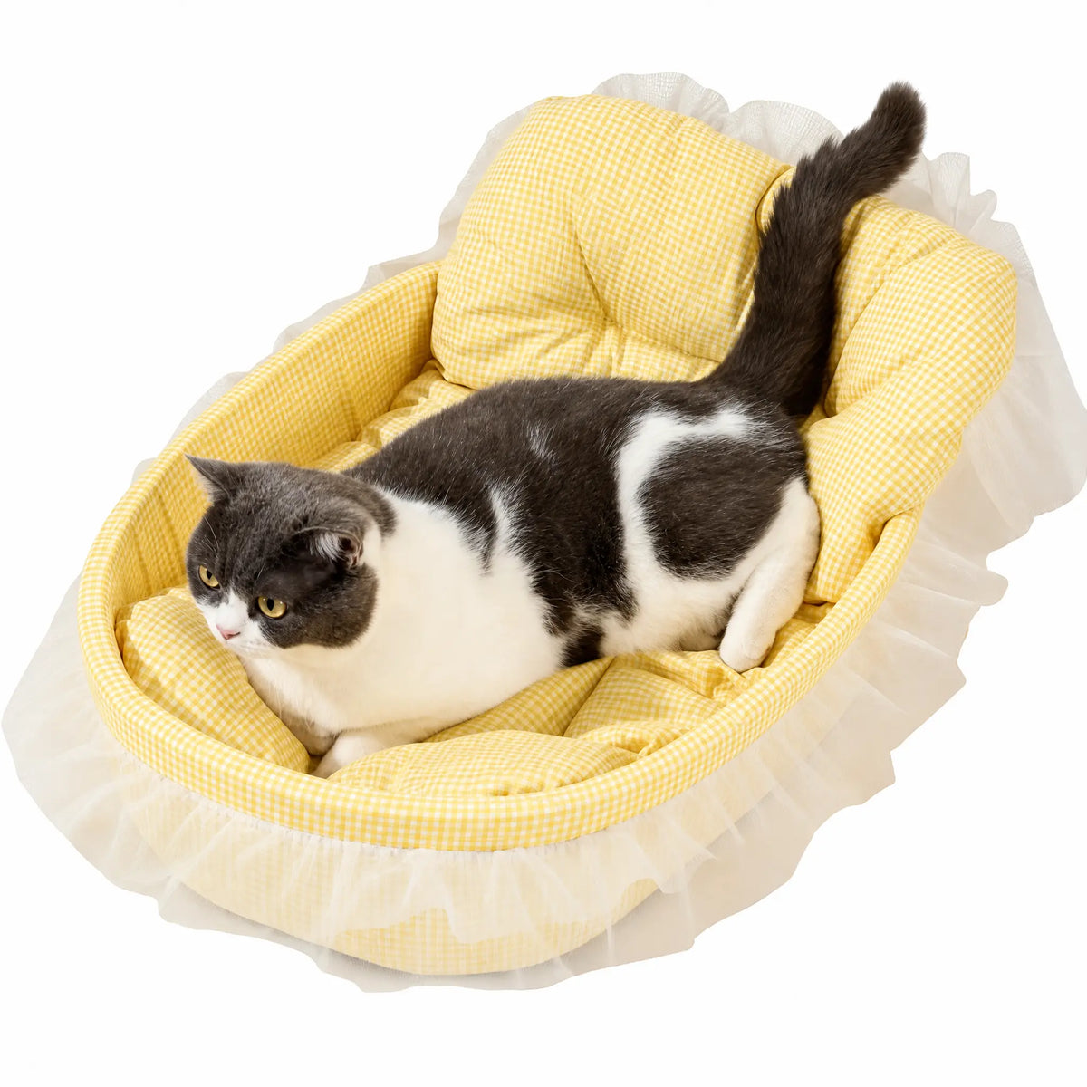 Panier Chat Douillet à Bordure Tulle Pour toi Mon chat
