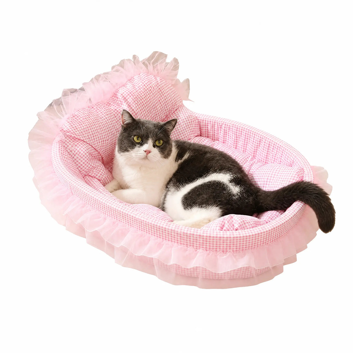 Panier Chat Douillet à Bordure Tulle Pour toi Mon chat