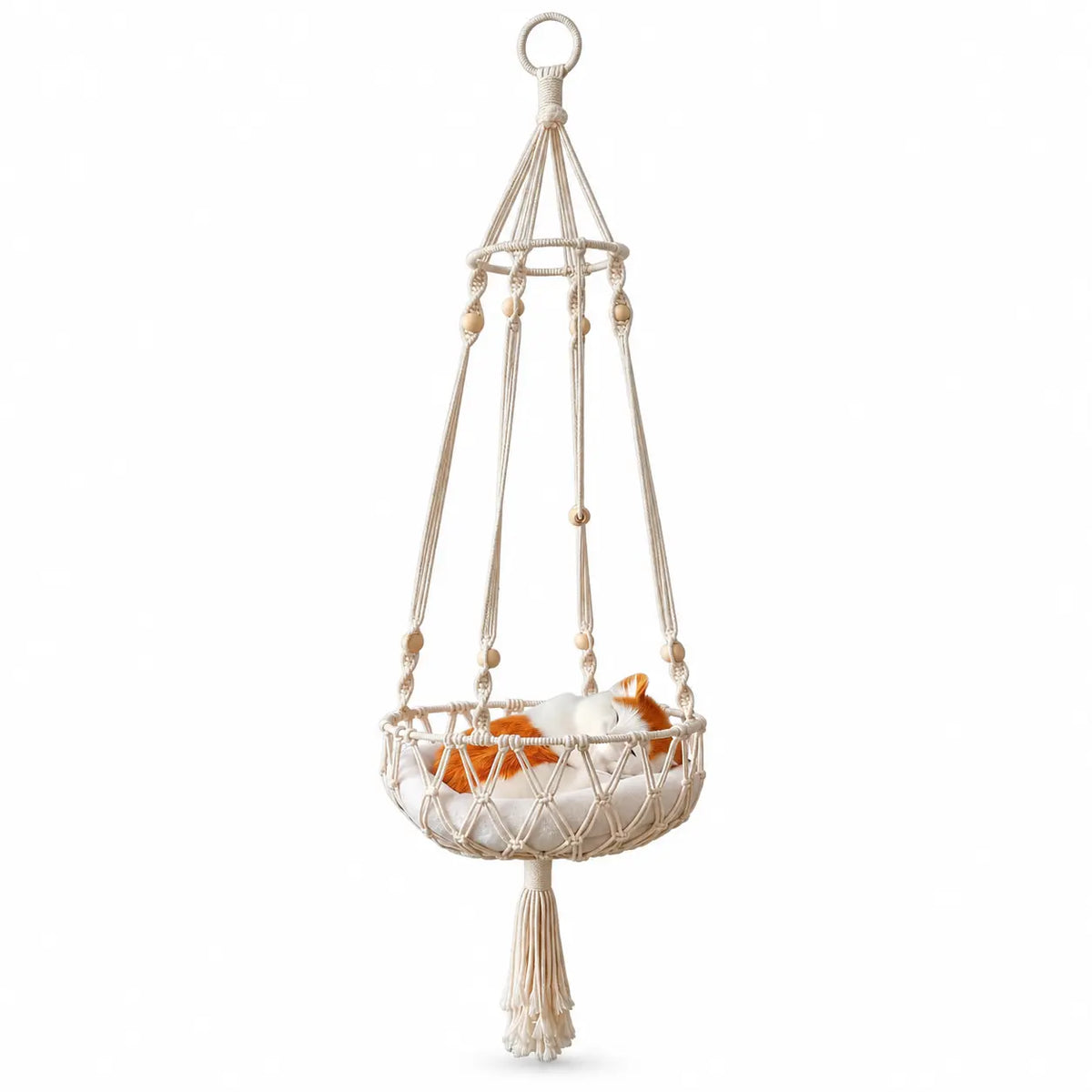 Panier Suspendu Macramé pour Chat Pour toi Mon chat