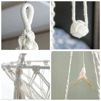 Panier Suspendu Macramé pour Chat Pour toi Mon chat