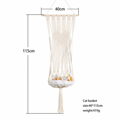 Panier Suspendu Macramé pour Chat Pour toi Mon chat