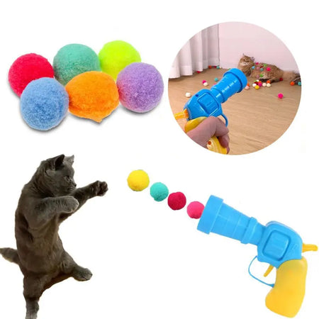 Pistolet en plastique avec cent balles de lancement en peluche pour chat Pour toi Mon chat