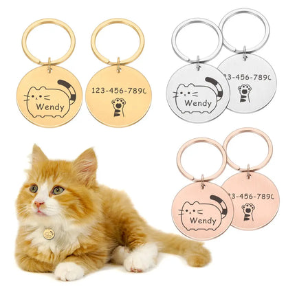 Plaque de collier personnalisée en acier inoxydable pour chat Pour toi Mon chat