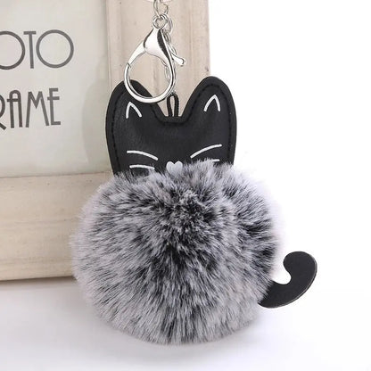 Porte-clés mignon en forme de chat avec boule de fourrure Pour toi Mon chat