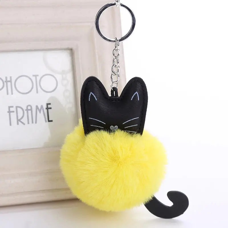 Porte-clés mignon en forme de chat avec boule de fourrure Pour toi Mon chat