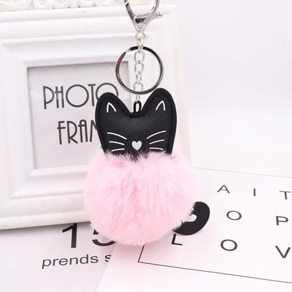 Porte-clés mignon en forme de chat avec boule de fourrure Pour toi Mon chat