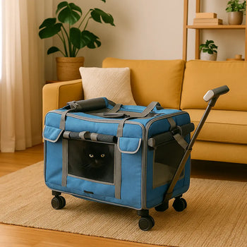 Poussette Chat Style Valise Respirante et Pliable Pour toi Mon chat