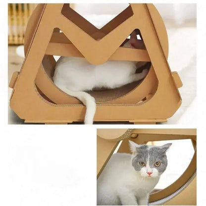 Roue pour Chat et Grattoir en Carton